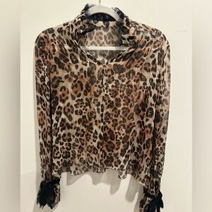 INTERMIX Tilley Leopard print Silk blouse, P